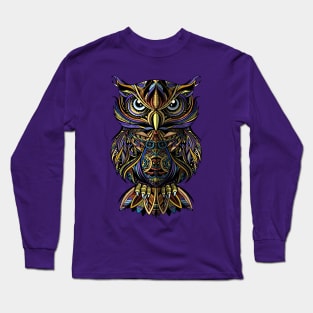 Owl drawn zentangle Long Sleeve T-Shirt